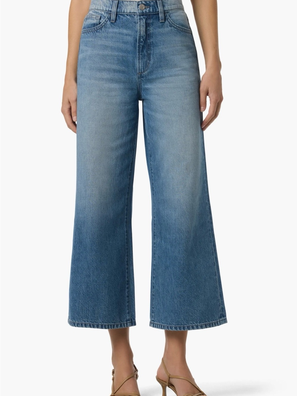 NWT Joe’s Jeans High Rise Wide Leg Crop Denim Jeans Medium Wash Size 30